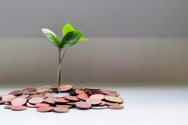 Grow plants out of coin piles